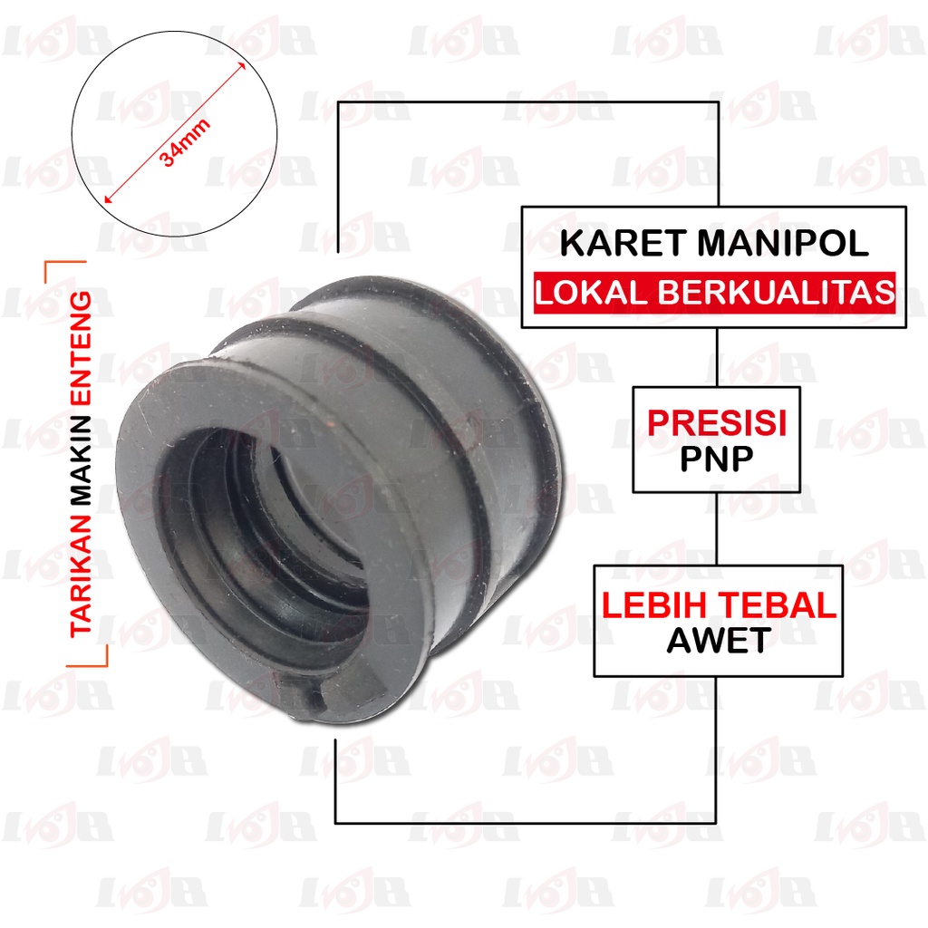 Karet Sambungan Manipol Intake Carburator PE28 Manifold Manipul Filter Motor