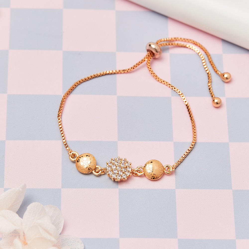 Y406 [Cod]Gelang Rantai Desain Bulat Lapis Emas 24k Anti Karat Gelang Aksesoris Wanita Awet Dan Anti Luntur Gelang Serut Fashion Bangle Wanita