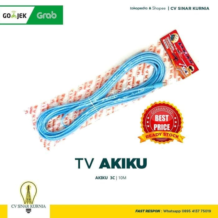 Kabel Akiku 3C 10m + Jek Kabel antena TV