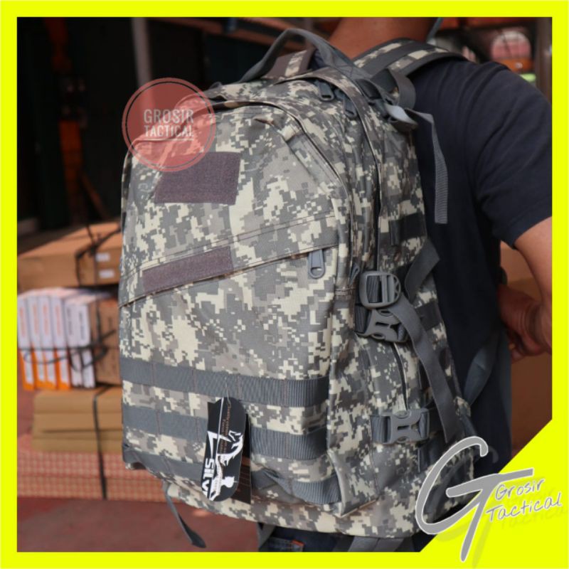 TAS RANSEL 3D LORENG ABU MERK SILVER KNIGHT ORIGINAL /TAS PUNGGUNG TACTICAL IMPORT