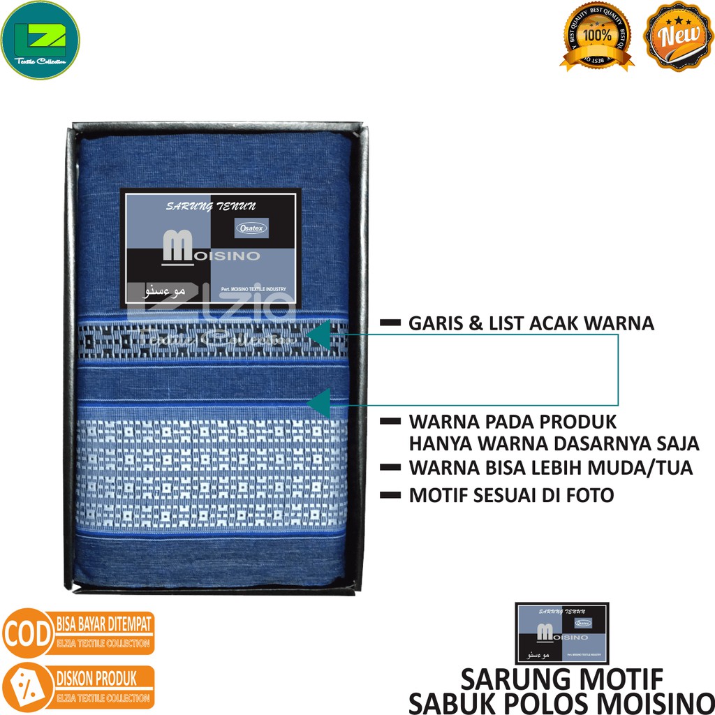 SARUNG DEWASA  MOISINO RAIBAN BAHAN KATUN SABUK POLOS BERKUALITAS