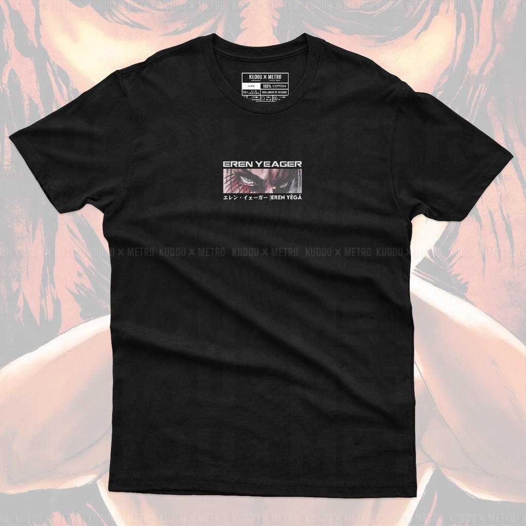 Kaos Eren Transform Titan Mode Black Anime Manga Attack On Titan SNK Unisex