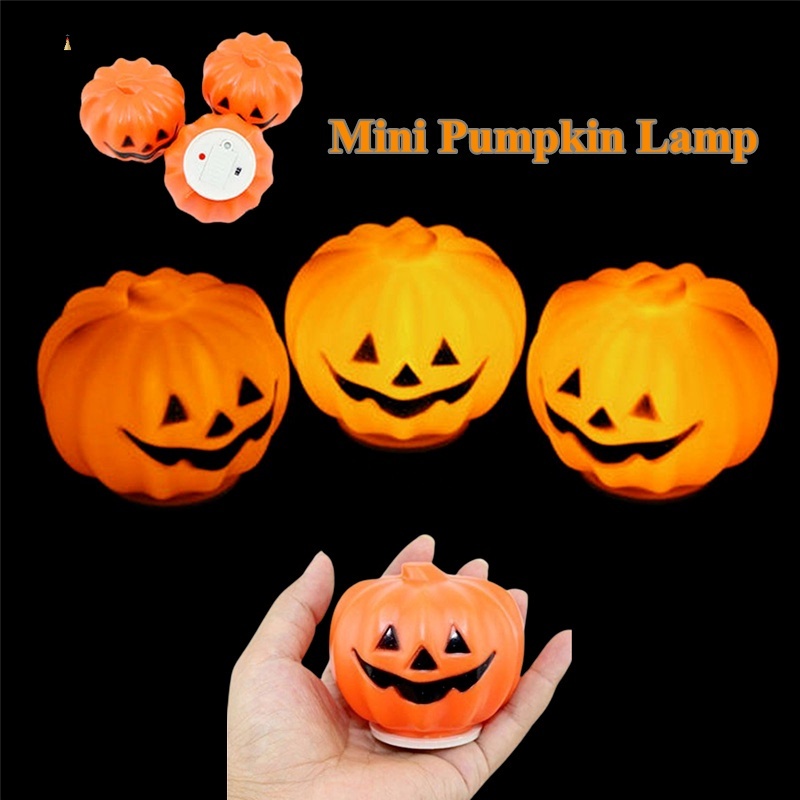 Lampu LED Bentuk Labu Halloween Mini Untuk Dekorasi