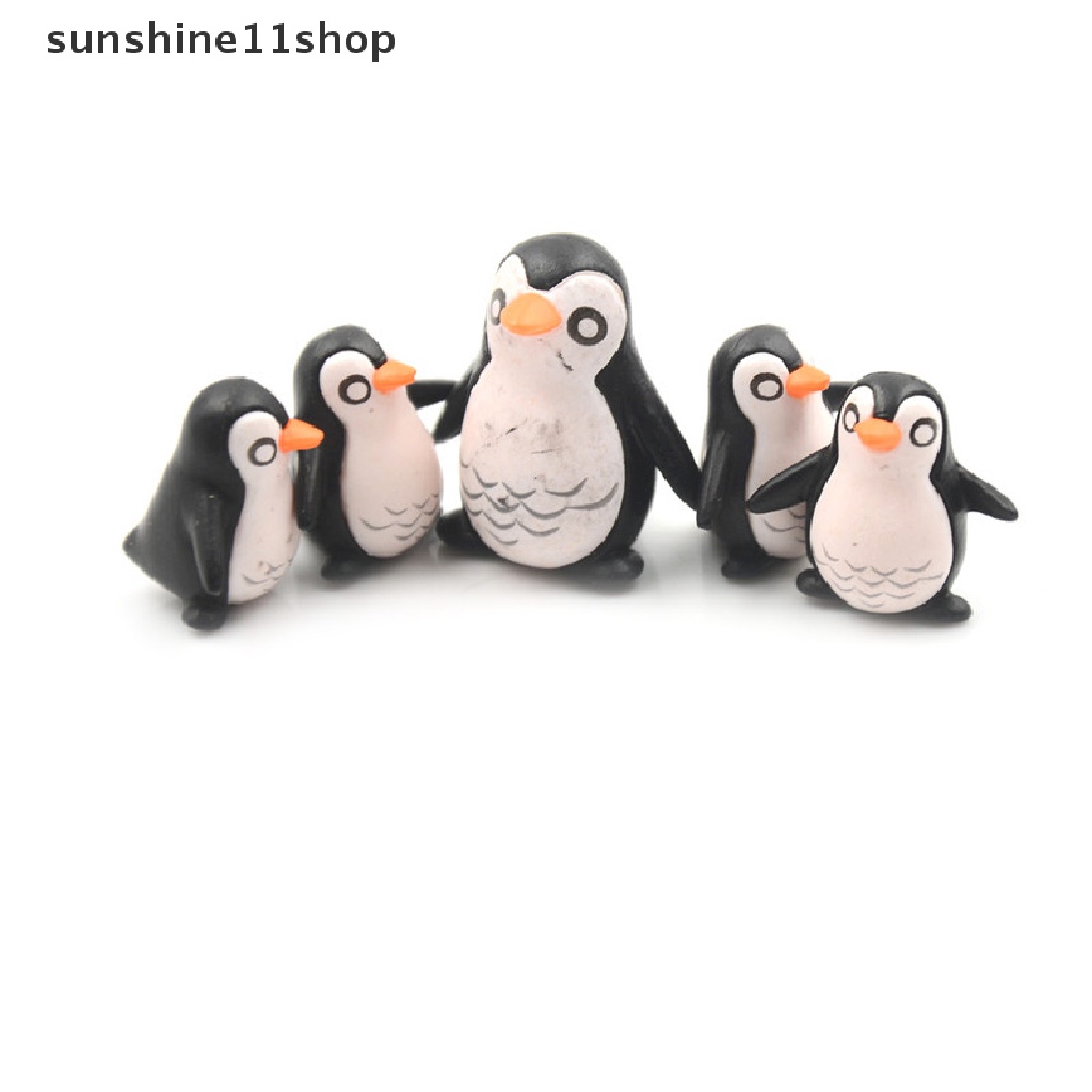 (SHO) 5pcs Miniatur Penguin Untuk Dekorasi Taman / Rumah Boneka DIY