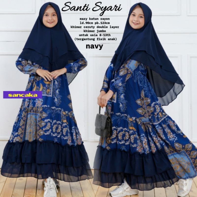 Gamis anak Santi Syar'i Kids Original By Sancaka