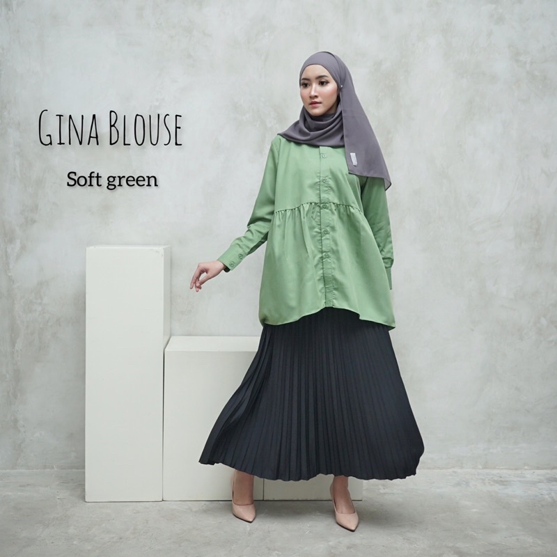 Gina Blouse Katun Toyobo Model Oversize Atasan Wanita Katun Toyobo