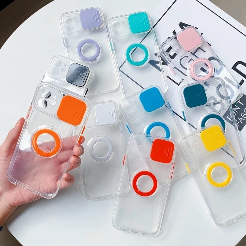 Case Clear Macaron Candy  Samsung A22 4G M22 M32 A22 5G A13 5G M51 Slide Lens Camera Protection Tran