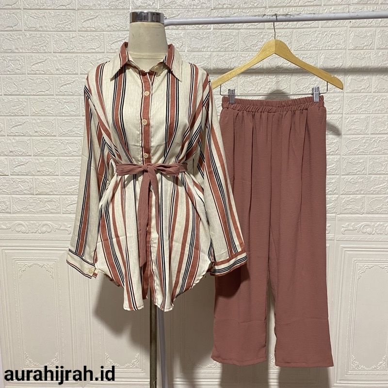 Setelan Crincle / setcel Crinkle motif psalur