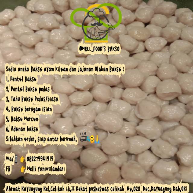 

List menu olahan bakso ayam produksi homemade