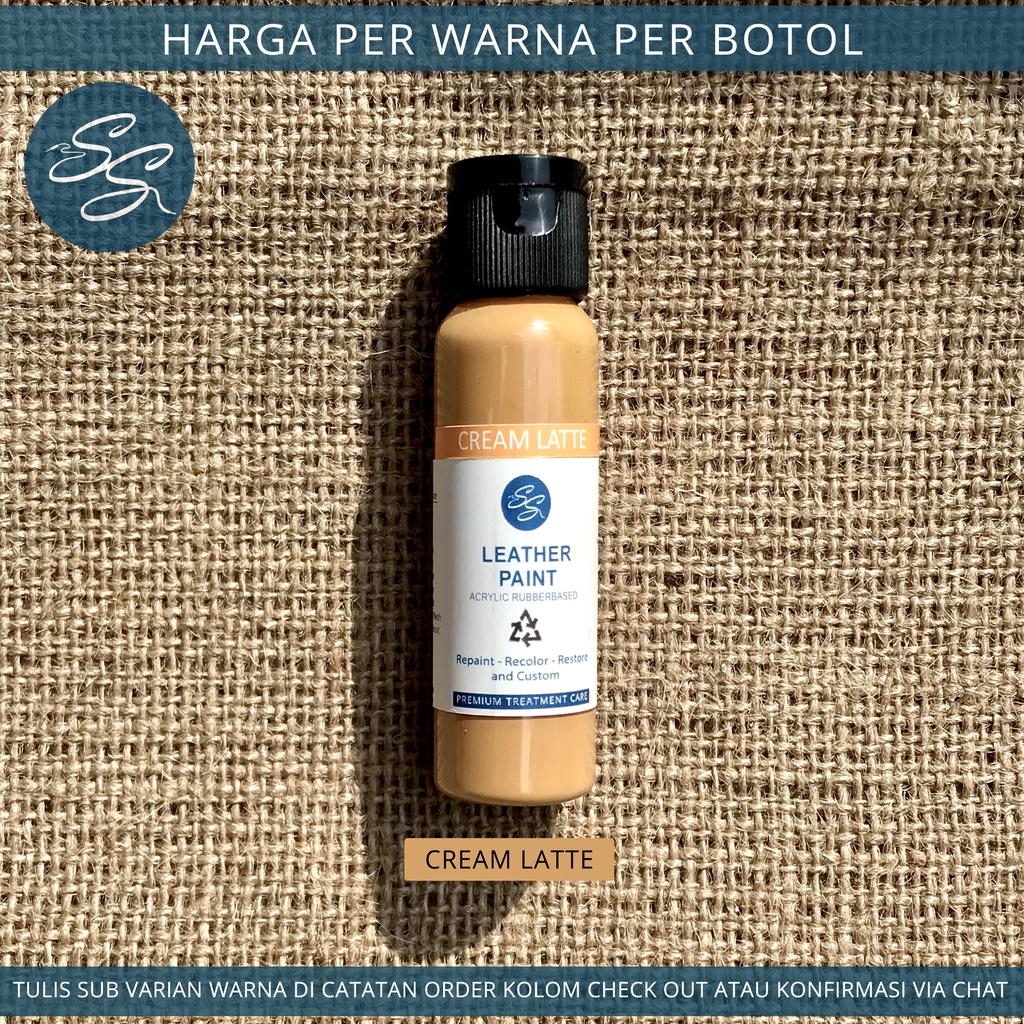 Cat Sepatu Kulit SS Leather Paint - Acrylic Rubber Cat Midsole, Rubber, Boost - Cat Tas Jaket Kulit-Cream Latte