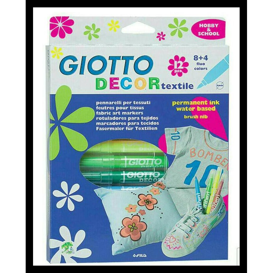 

Spidol Permanen Khusus Kain Giotto 12 Warna / Decor Textile Spidol Kode 1198