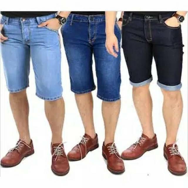 Celana Jeans Pendek Cowok Slim Fit Pria Stretch Keren 27-38 NR_Outfit Official COD