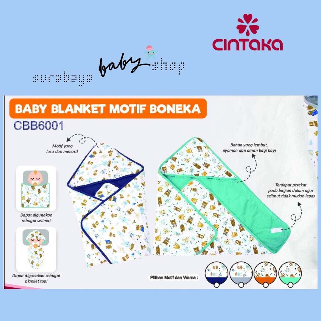 CINTAKA BABY BLANKET / SELIMUT BAYI MOTIF BONEKA - CBB6001
