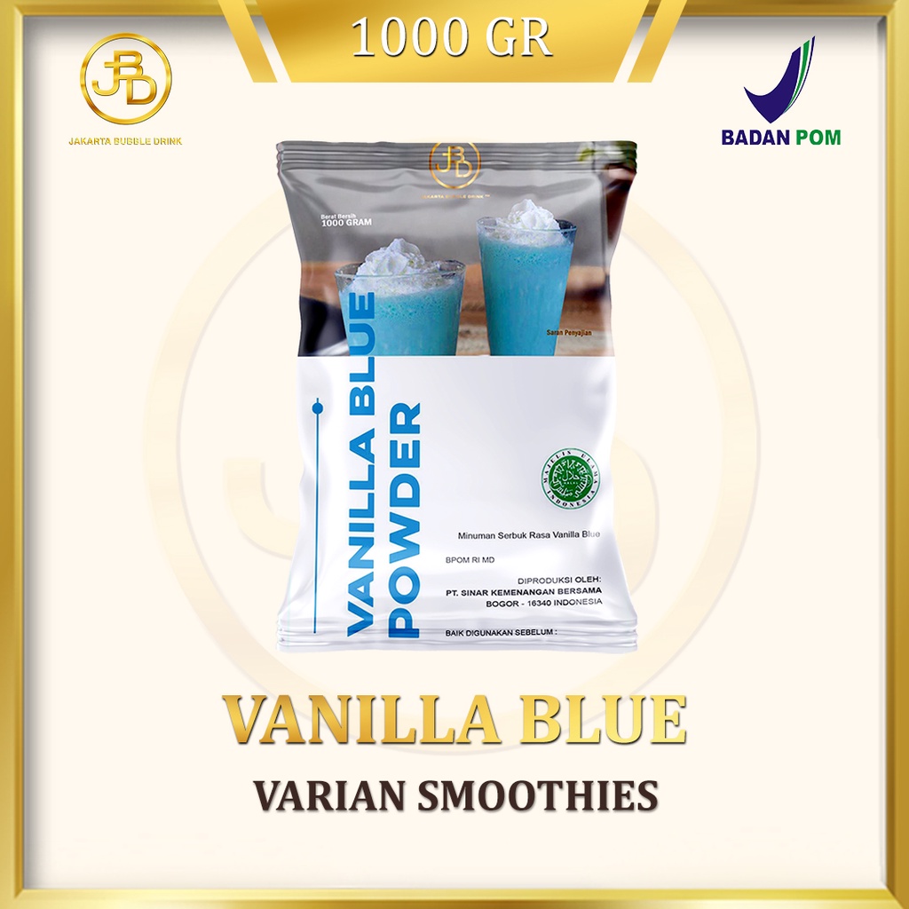 Bubuk Minuman Premium VANILLA BLUE -Jakarta Bubble Drink | BPOM&amp;HALAL