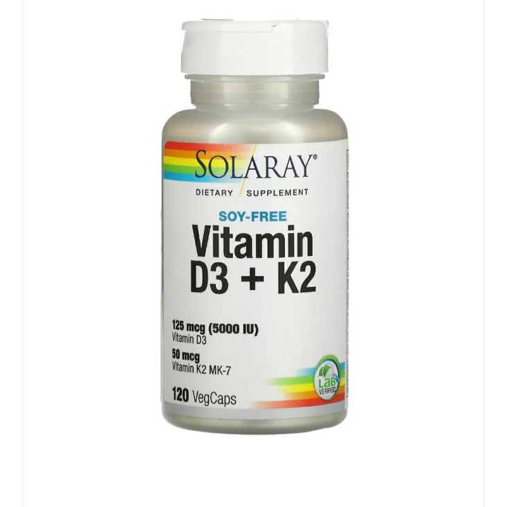 SOLARAY VITAMIN D3+K2 5000 IU ORIGINAL USA