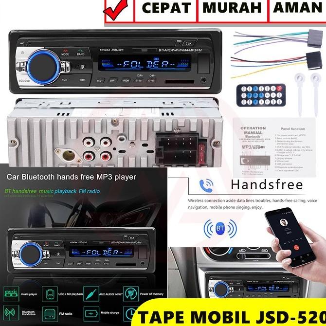 SINGLE USB MP3 RADIO BLUETOOTH TAPE MOBIL JSD-520 JSD520 .