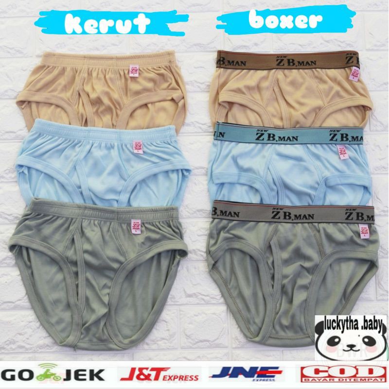 grosir 12 pcs_ celana dalam PRIA ZB.man M.L.XL.XXL.XXXL / CD PRIA JUMBO/CD ZB.man karet boxer&amp; kerut