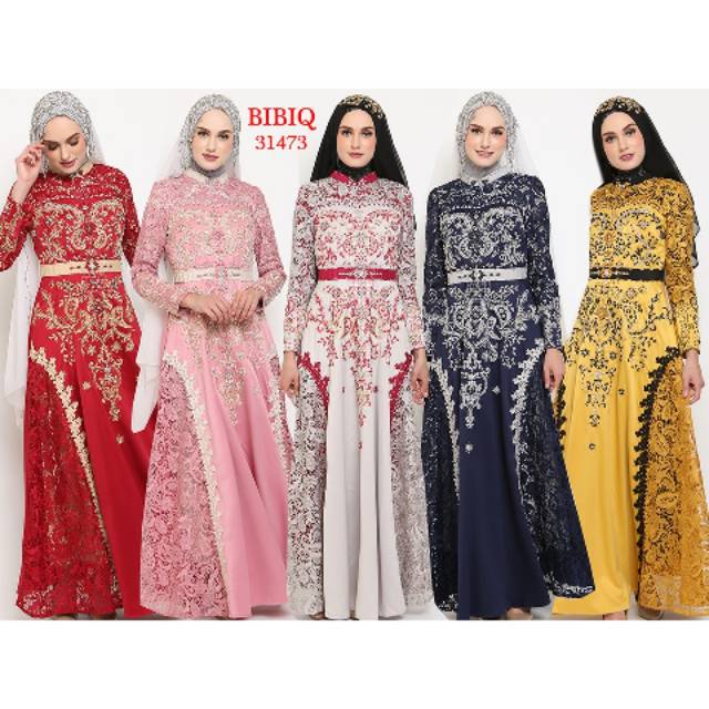 Baju Gamis MaxiDress Gaun Pesta Muslim Bibiq 31473