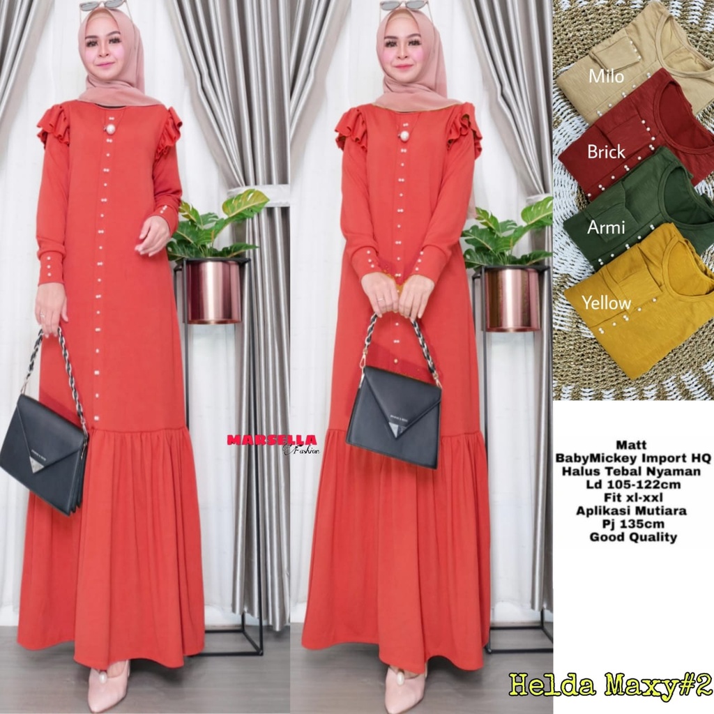 New  Helda Maxy #2 FIT XL - XXL BabyMickey Import  Maxy Dress Import  Dress Muslim Wanita