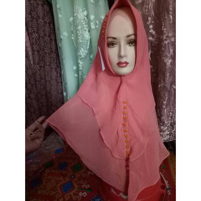 Kerudung Syar'i sifon. Kerudung instan.  Hijab