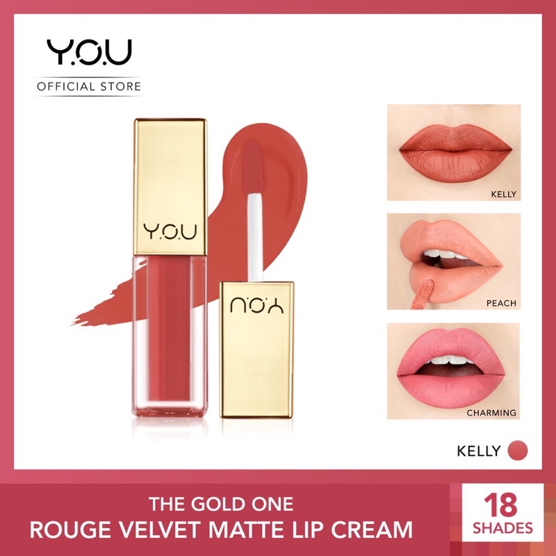 The Gold One Rouge Velvet Matte Lip Cream 4.5 gram ( YOU MAKEUPS OFFICIAL STORE )