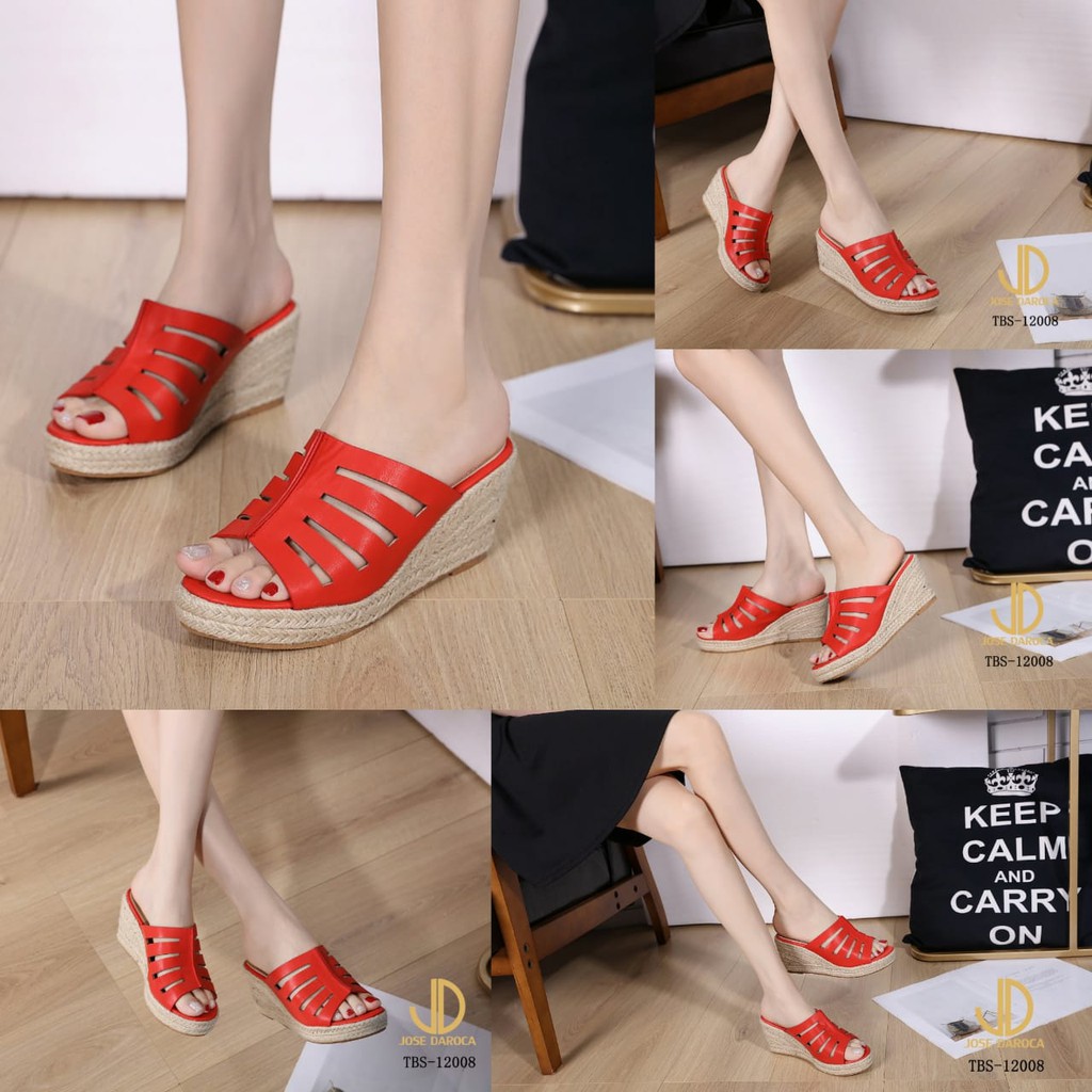 JOSE DAROCA Wedges Sandal Kulit Halus #TBS-12008# ORIGINAL