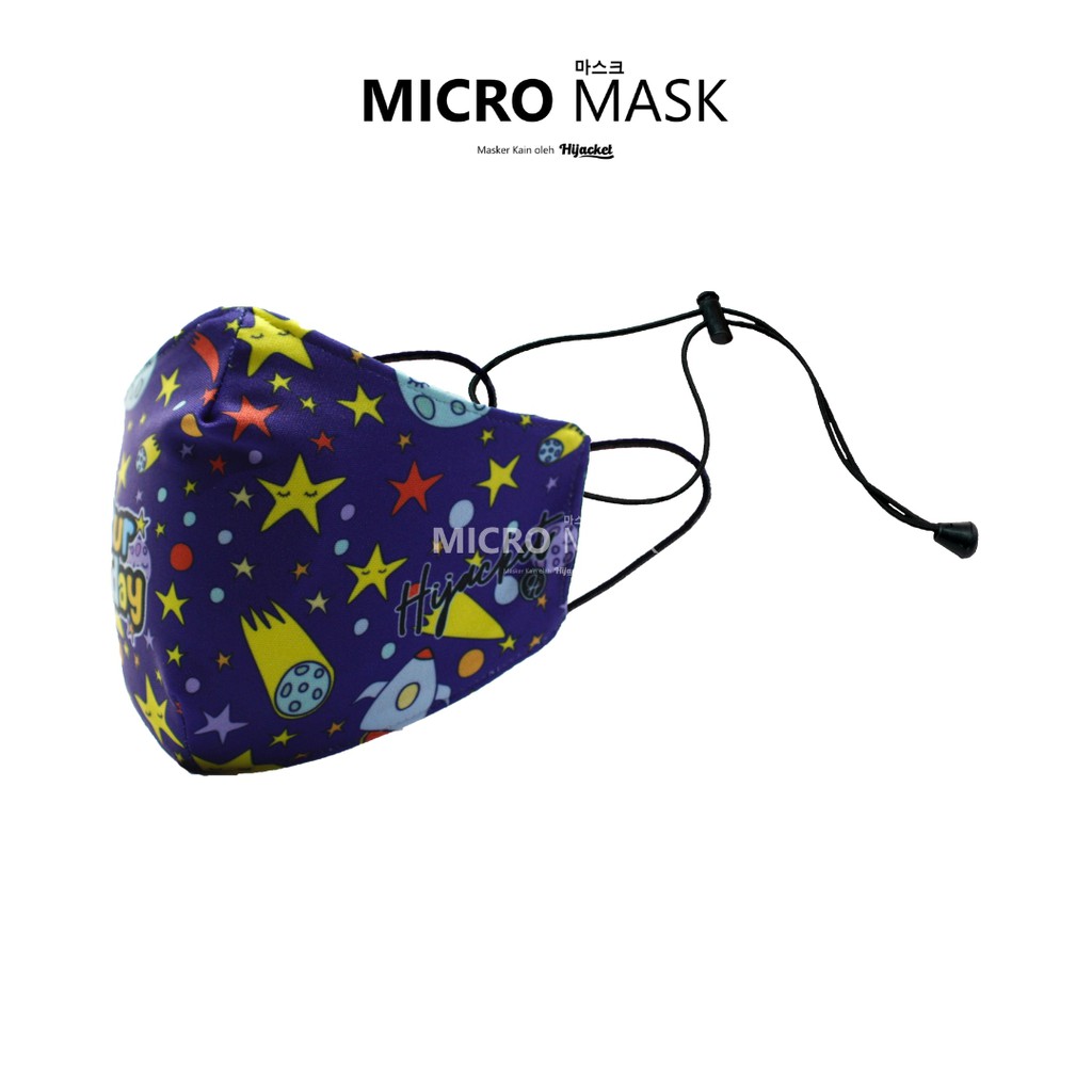 Masker Kain Anak Karakter Micro Mask Kids Hijacket / Masker Earloop / Masker Headloop-SYUKUR EVERYDAY 02