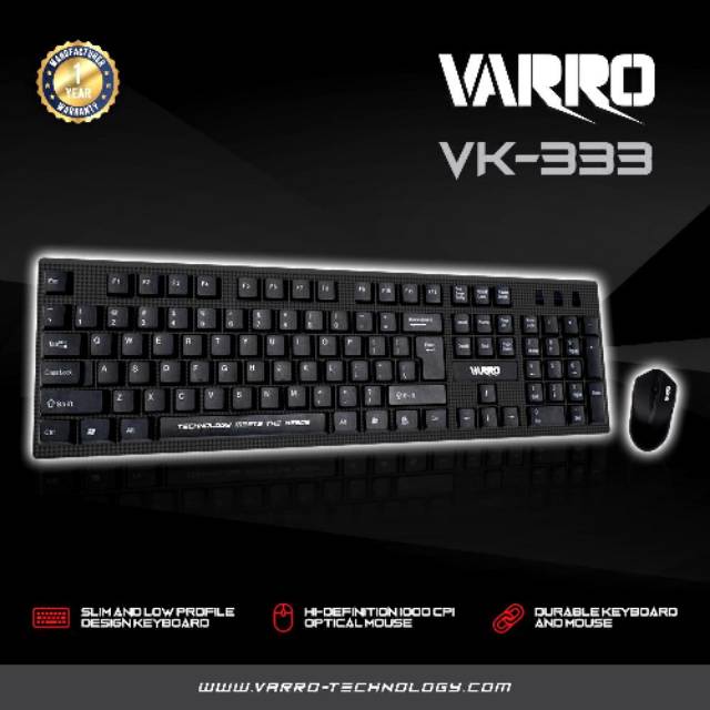 Keyboard &amp; mouse varro vk-333