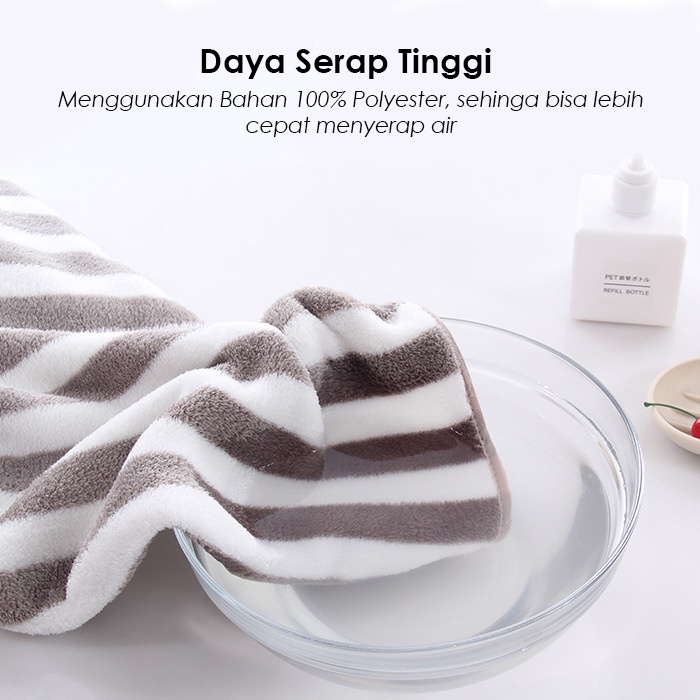 Handuk Mandi 140cm x 70cm Motif Strip Dengan Bulu Lembut Dan Daya Serap Tinggi - H15-B-KT