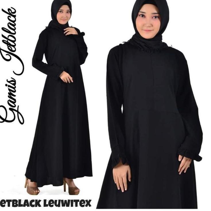 Terbaru.. EXCLUSIVE JETBLACK / GAMIS JETBLACK POLOS / GAMIS SYARI WARNA HITAM PEKAT / GAMIS JETBLACK