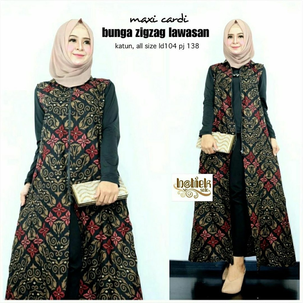 MAXI CARDI BUNGA ZIGZAG LAWASAN