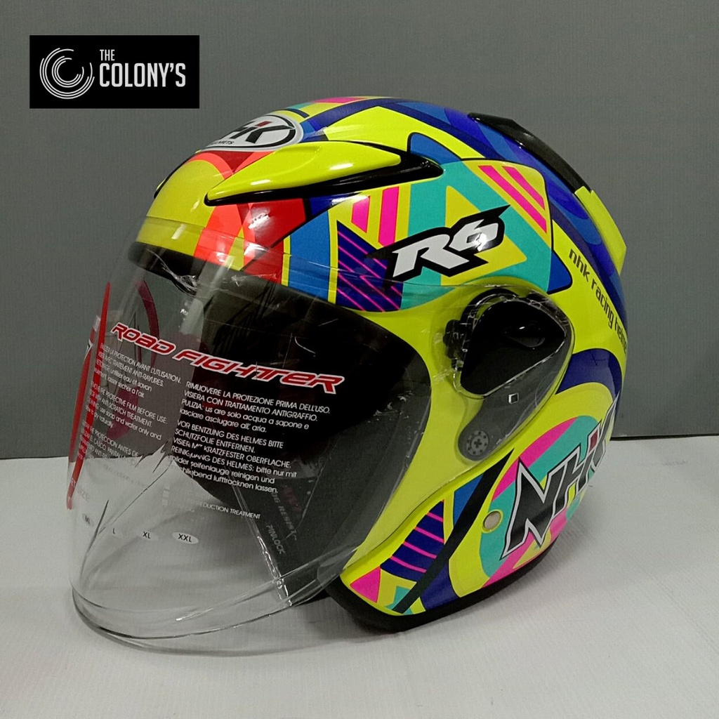 Jual HELM NHK R6 MOTIF PIGMENT YELLOW FLO KUNING ORIGINAL HELM NHK R-6 ...
