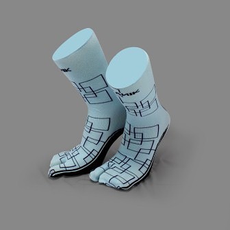 Kaos Kaki Jempol Motif Telapak Hitam Infinity Linking Square by Kanik
