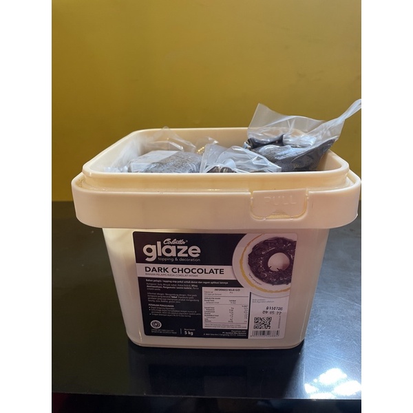 

glaze colatta dark chocolate kemasan repack 500gr