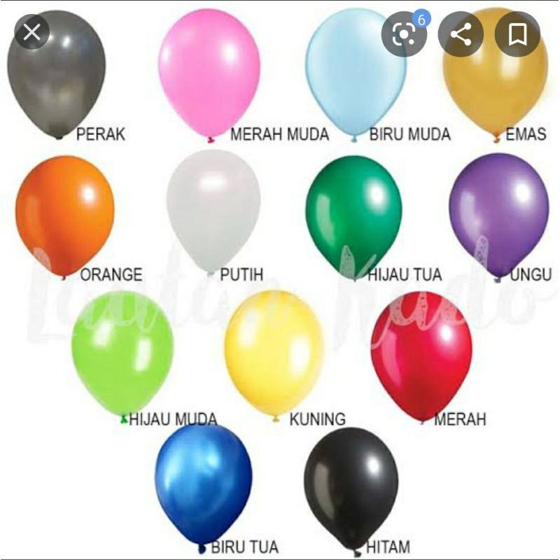 BALON LATEX METALIK ( 10 BIJI) 12 inchi