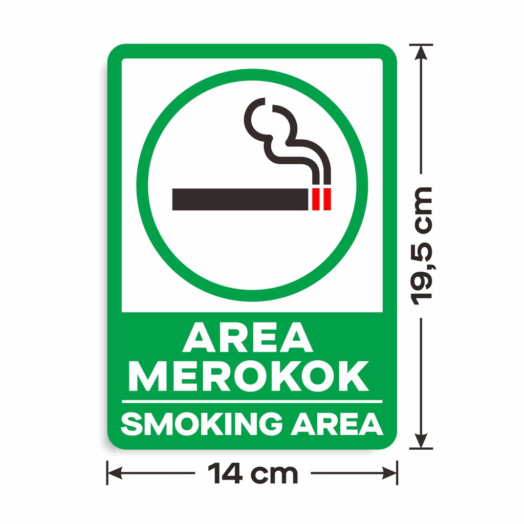 

Stiker Sign Vinyl Smoking Area Sticker Label Tempat Merokok 14 x 19,5 cm