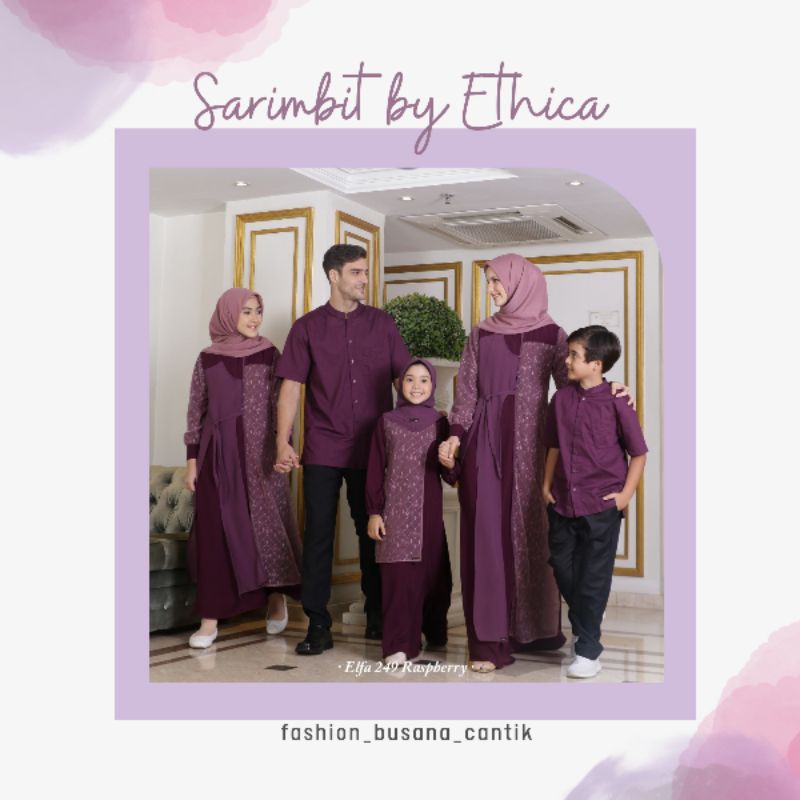 Ethica Fashion Elfa 249 Raspberry Pakaian Muslim Sarimbit Keluarga Gamis Brukat Kagumi 250 Kagumi Ki