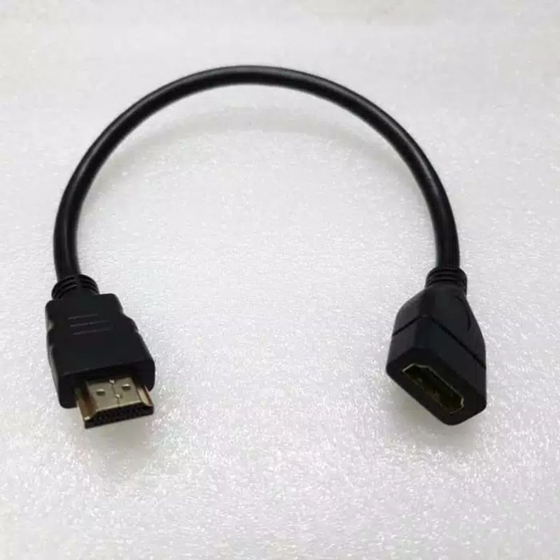KABEL SAMBUNGAN HDMI / HDMI EXTENSION MALE TO FEMALE 30CM GOLD PLATED