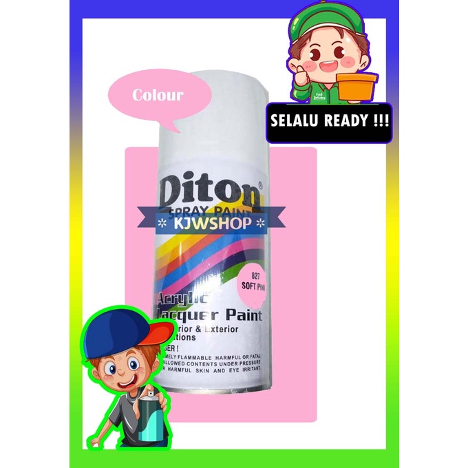 Diton Soft Pink 827 Diton Cat Semprot Aerosol Paint 300cc Spray Merah Muda Spet 300 cc Pylox Motor H