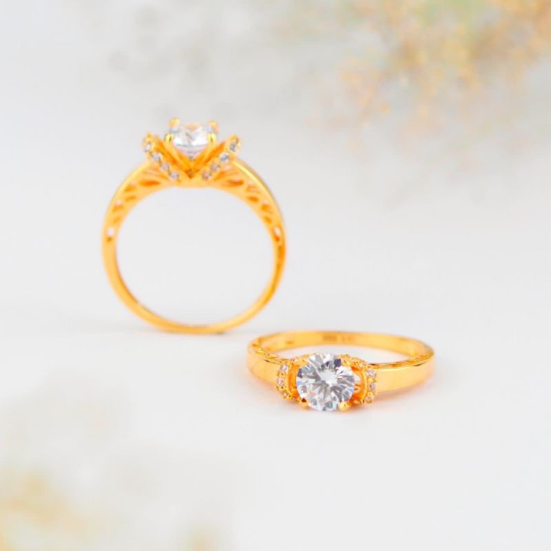 Cincin Emas Solitaire Menara Paris - Toko Emas Gadjah