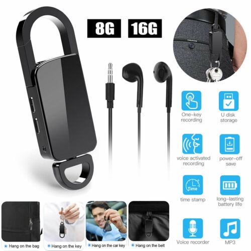 Perekam Suara Mini Tersembunyi Voice Recorder Alat Sadap Penyadap Suara Mini Youtuber Digital Vlog 8GB Mp3 Player JS46