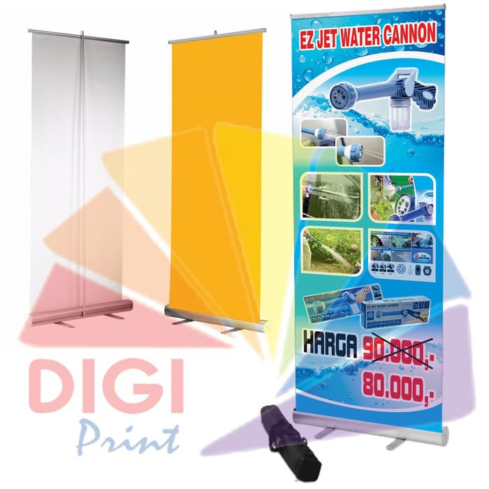 Jual Cetak Print Roll up Banner + kaki Uk. 60x160 ( bahan Luster ...