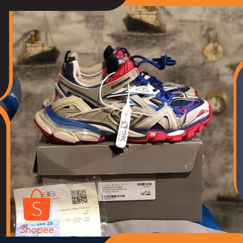 SEPATU SPORT MURAH Sepatu Balenciaga Track 2 White Blue Red UA Version IMPORT 444