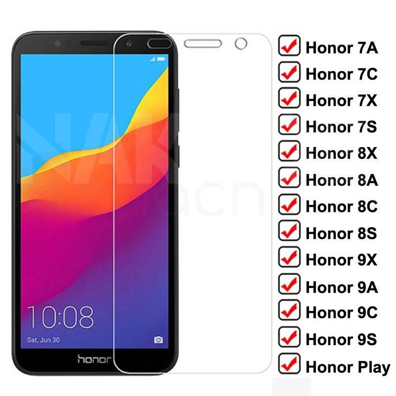 9H Protective Glass on For Huawei Honor 7A 7X 7C 7S Tempered Screen Protector For Honor 8X 8A 8C 8S 9X 9A 9C 9S Glass Film Case