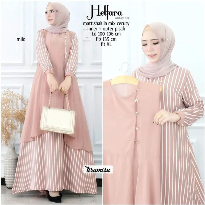 GAMIS WANITA / HELFARA MAXY SET / BISA COD / TERLARIS MAT SHAKILA MIX CERUTY