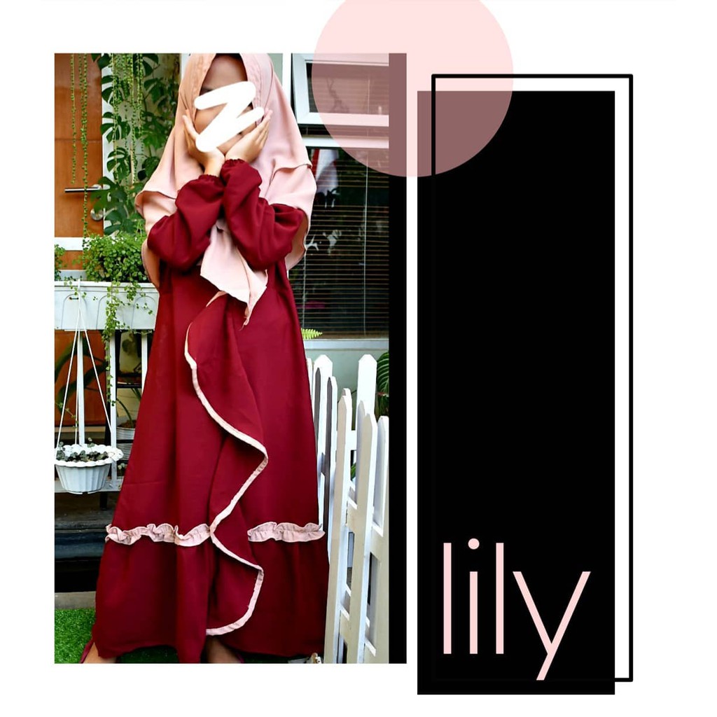 LILY SYARI KIDS 7 - 9 TAHUN Kain MOSSCRAPE Gamis Remaja Perempuan Dres Remaja Muslim Gamis Syari Set