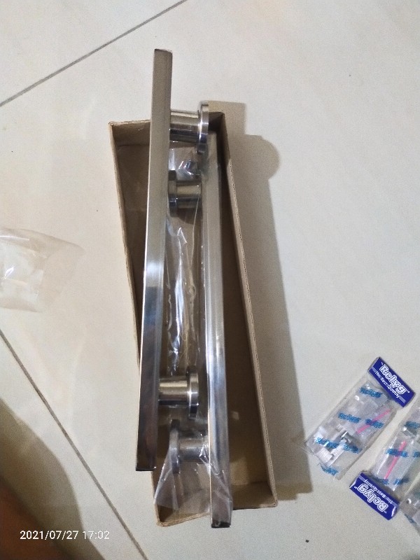 Handle Pintu Tarikan Pintu Kotak Pipih Gagang Pintu Rumah Minimalis Kunci 33 Cm Stainles Grafir