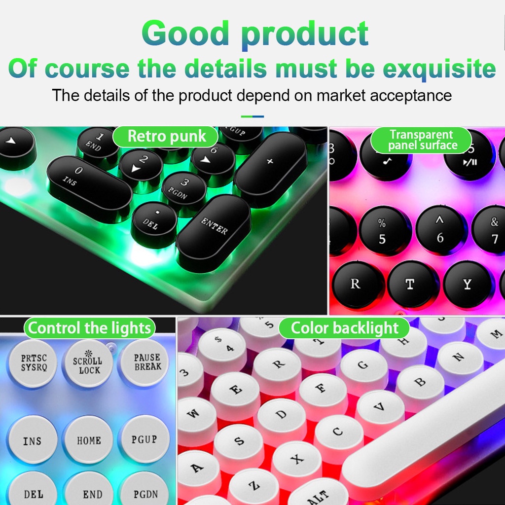 Gaming Keyboard Mechanical Komputer Set Gaming Mouse dan Keyboard USB Cable RGB GTX300 Black Gold Light Luminous mechanical keyboard