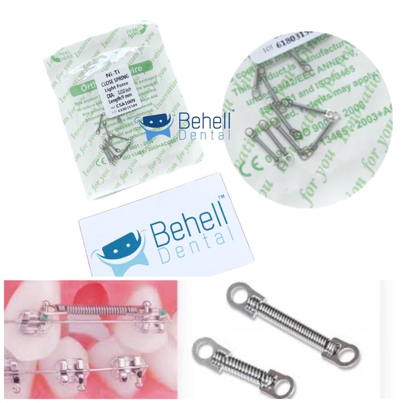 BEHELLDENTAL - KAWAT NITI CLOSED COIL SPRING Untuk BRACKET BEHEL PERAWATAN - Kawat Niti Close Untuk Menutup Ruang Gigi Renggang - Bracket Braces Kawat Dental Ortho - Anti Karat Original