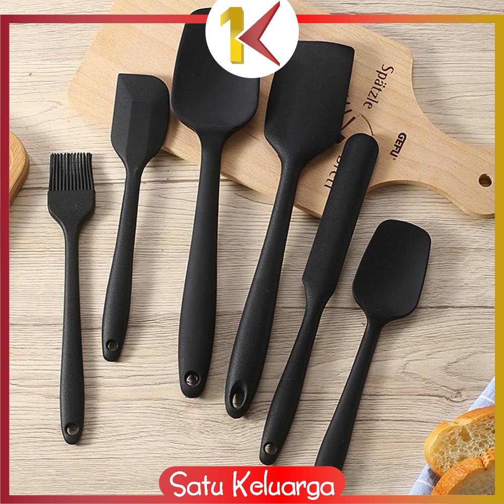 SK-C276 Spatula Silikon Tahan Panas Set 6IN1 Sutil Silicone Set Lengkap / Peralatan Dapur Kitchen Tool / Kitchen Utensil Set-1